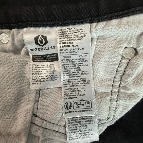 Levi’s 505 Black Denim Jeans W38 L32 | Classic Straight Leg | Water‑Less Finish - Picture 6 of 9